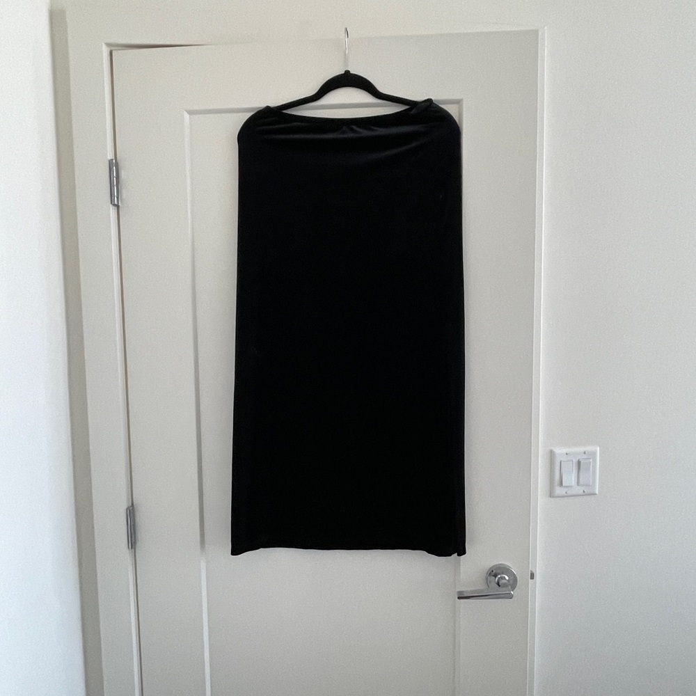 Impressions black Velvet midi skirt‎